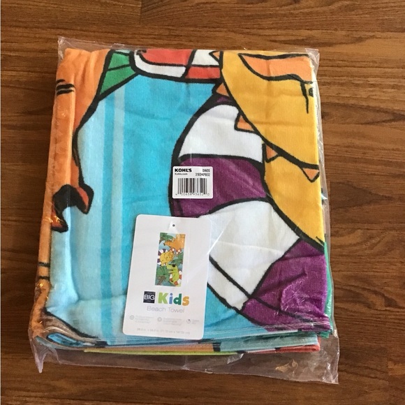 The Big One Kids dinosaur cotton quick dry beach towel.  NWT - Picture 2 of 3